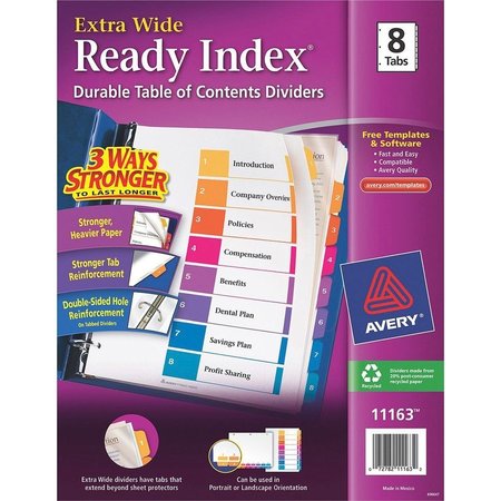 AVERY Index, Rdy, Xw, 1-8, Mi 8PK AVE11163